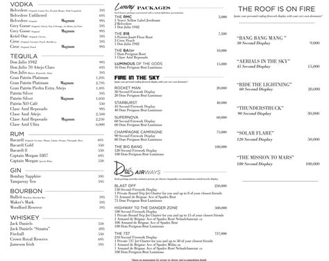 Drai's beach club food menu  Location: The Cromwell Hotel & Casino Nights